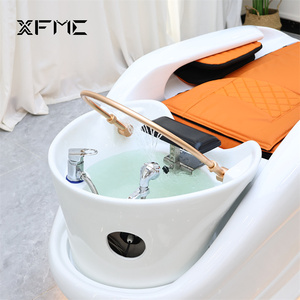XFMC approvisionnement d'usine tête Spa lit Salon de coiffure chaise de lavage lumière LED Massage électrique chaise de <span class=keywords><strong>shampooing</strong></span> avec thérapie de la tête - Product Image 5
