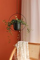 2 pièces de jardinières suspendues modernes en métal avec crochets et chaînes, supports muraux/plafond, porte-pots de fleurs pour la décoration de la maison et du jardin, revêtement en poudre