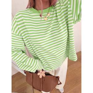 เสื้อสเวตเตอร์คอเรือลายทางสีชมพูอมเทา ไซส์ XS สำหรับผู้หญิง - Product Image 5