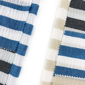 Bán Buôn Vải Dệt Dệt Linen Cái Nhìn Poly Sọc Vải Telas Cho Mùa Hè Dresses Phù Hợp Với Quần - Product Image 5