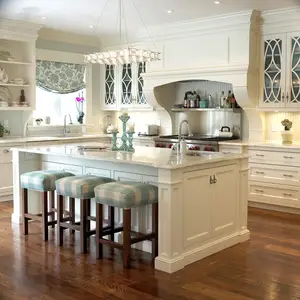 2021新设计家具定制现代厨房单元美国实木厨柜