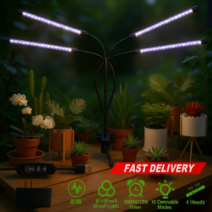 Lámpara de Cultivo LED IMounTEK de 80W de Espectro Completo, con Cuello de Cisne Ajustable y Regulable para Plantas de Interior - Product Image 2