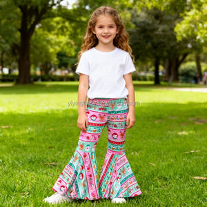 Pantaloni svasati invernali Casual personalizzati per bambine pantaloni per bambini con stampa natalizia <span class=keywords><strong>Leggings</strong></span> con fondo a campana in <span class=keywords><strong>velluto</strong></span> all'ingrosso - Product Image 3
