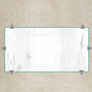 Glass <b>Mirror</b> Clip Holder <b>Rectangle</b> 30-40in <b>Wall</b> Hanging Minimalist Bathroom <b>Mirror</b> Accessories - Product Image 1