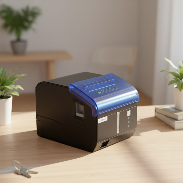 Xprinter XP-C260M 80mm Desktop Thermal Receipt Printer with USB+LAN & Acoustooptic Alarm Function for POS System