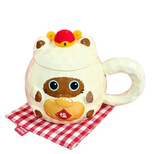 Taza de cerámica Dragon Nest con tapa de 401-500 ml resistente al calor para trabajadores de oficina y profesores, regalo - Product Image 1