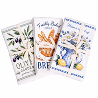 Essuie-tout de cuisine style ferme à motif personnalisé, imprimé floral et fruité aquarelle, en coton, pour la maison de campagne