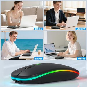 Ultra Slim <b>Mouse</b> Inalambrico Dual Mode Bt Rechargeable Colorful Souris Sans Fil 2-4ghz Optical <b>Computer</b> Wireless Gaming <b>Mouse</b> - Product Image 5