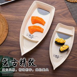 Imitation Porcelain Sushi Boat Plastic Sashimi <b>Plate</b> Boat Shaped Serving Dish For Party Food Display Small Medium <b>Large</b> Size - Product Image 2