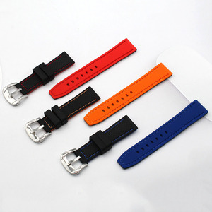 Bracelet de montre rétro bicolore personnalisé en silicone pas cher étanche noir <span class=keywords><strong>bleu</strong></span> rallye sport tropique bracelets de montre en caoutchouc vente en gros - Product Image 2