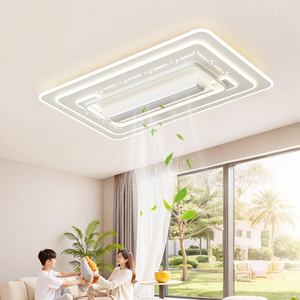 พัดลมไร้ใบพัดพร้อมไฟสำหรับห้องนั่งเล่นสีขาวระบายอากาศที่ทันสมัย - Product Image 1