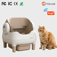 Bac à litière carré autonettoyant 65L à ouverture supérieure, intelligent et automatique avec contrôle des odeurs et application pour plusieurs chats