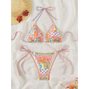 Imprimer Extreme Micro Maillot De Bain Deux Pièces Sexy Femmes Maillots De Bain Imprimé Triangle Bikini - Product Image 2