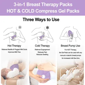 2024 New Reusable Breast Cold Pack Breast Therapy Hot Cold Pads Breast Gel Packs