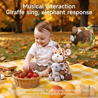 Jouet en peluche interactif super doux pour enfants Tumama, adorable girafe chantante musicale, jouet en peluche pour bébé de 3 ans