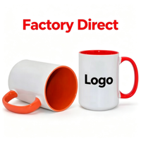 Mug en céramique bicolore 15oz, mug à sublimation, vente en gros de mugs à sublimation, mug personnalisé pour presse à chaud, bricolage, souvenirs, marchandises