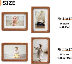 Marco de Fotos Redondo de Madera Maciza de Nogal Negro con Esquinas Arqueadas para Exhibición en Mesa, Decoración del Hogar, Venta al por Mayor - Product Image 6