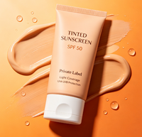 Crème solaire teintée SPF 50 en marque blanche, protection UVA UVB légère et naturelle pour usage quotidien, service OEM ODM