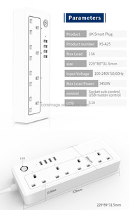 สายต่ออัจฉริยะพร้อมช่องเสียบ USB อุปกรณ์ป้องกันไฟกระชากชนิด WiFi ใช้ได้กับ Alexa Google Home และ <span class=keywords><strong>smartthings</strong></span> - Product Image 2