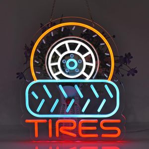Tires Letreros Neon LED indoor hanging ambient light shop <b>sign</b> wall decoration light entrance indicator light luminous <b>sign</b> - Product Image 5