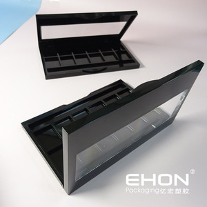 Wholesale 12 Colors Glitter ABS Plastic <b>Eye</b> <b>Shadow</b> Cosmetic Packaging Empty Rectangle Clear Window Eyeshadow Case - Product Image 4