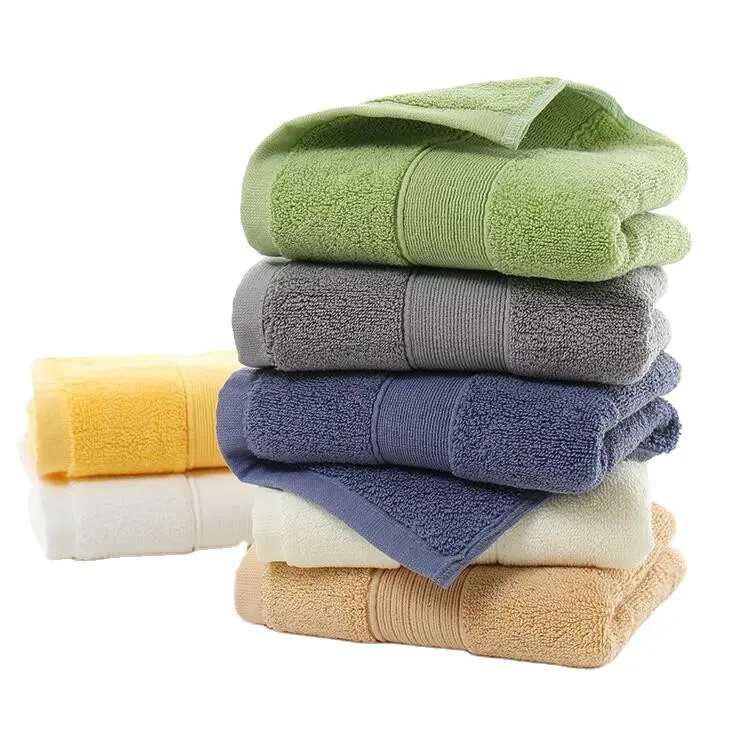 Ready to ship Custom 100% cotton terry Face bath towel stock promotional wholesale Home Hotel Towel 35*75cm