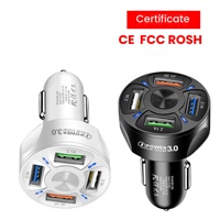Lampe LED Mini USB Chargeur Adaptateur 4-en-1 Ports Quick Charge Wireless Car Charger PD QC3.0 pour téléphone portable Allume-cigare