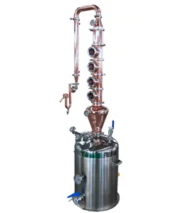 ZJ-Destilador simple de alcohol casero, columna de cobre, stills moonshine con cabezal de cebolla de cobre
