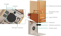 Grabador Láser CNC XTool F2, Diodo de 15W + Marcador Láser IR Dual de 5W, Cortador de 6000 mm/s para Grabado Portátil en Metal y Madera