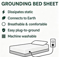 Drap de mise à la terre antistatique conducteur pour le sommeil bio-hacking, tapis en coton biologique pour l'équilibre du cortisol et la relaxation