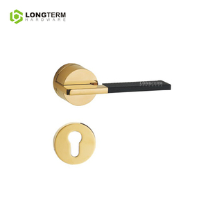 Mortise khóa cửa xử lý hiện đại tối giản ý nội thất gỗ cửa đòn bẩy khóa da đen hợp kim kẽm cửa xử lý Bộ - Product Image 3