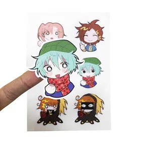 A4 A5 Sheet Cute Cartoon Vinyl Kiss Cut Sticker Cosmetic Vinyls Stickers Custom Self Adhesive Waterproof CMYK Vinyl Printer A3