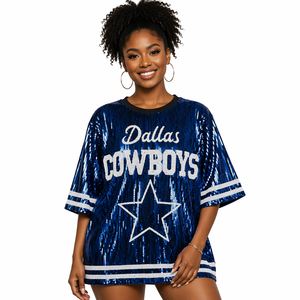 In-stock Item American Football <strong>Cowboys</strong> Dallas <strong>Cowboys</strong> Sequin Dress Football <strong>Cowboys</strong> Jersey Sequins T <strong>Shirt</strong> Dress <strong>for</strong> <strong>Women</strong> - Product Image 3
