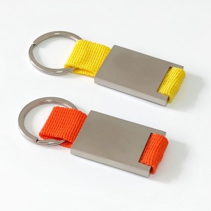 Factory Wholesale Custom Durable Eco-friendly PU Leather Keyring Key Holder Pendant Promotion Gift Blank Luxury Keychain Silk - Product Image 2