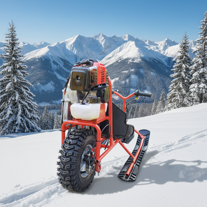 49cc /24V 300W Gasolina Mini Pocket Snow Ski Sled con freno de disco real y capacidad de carga de 50kg para niños - Product Image 1