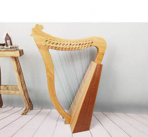 Instrumento de cuerda de alto grado de diseño elegante, exquisitos patrones tallados, madera de melocotón, arpa de Lira de 15 cuerdas - Product Image 5