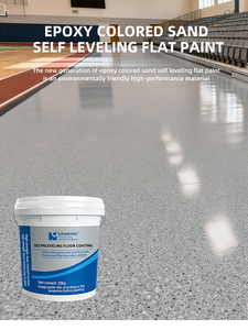 Revestimiento de Piso Epóxico Autonivelante para Uso Doméstico, con Arena de Color, Efecto Mármol, Antideslizante, Anticorrosivo y Resistente al Desgaste - Product Image 1