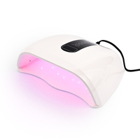 Lampe UV LED double pour ongles 96W, lumière rouge, sécheuse pour vernis gel avec 4 minuteurs et base détachable