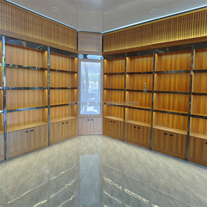 Antiek op maat gemaakte houten vitrinekast voor wijnflessen, groothandel wijnwanddisplayrek voor whisky - Product Image 5