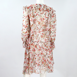ropa de primavera cuello redondo vestidos nuevo diseño de moda de la flor de las mujeres <span class=keywords><strong>chica</strong></span> de manga larga casual vestidos - Product Image 5