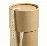 Boîte d'emballage cylindrique en papier kraft personnalisée avec cordon de serrage pour affiche, encens, impression artistique