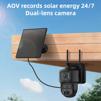 Caméra de sécurité extérieure PTZ sans fil WiFi/4G 8MP à double objectif, alimentée par énergie solaire et batterie, avec vision nocturne et visualisation à distance mobile