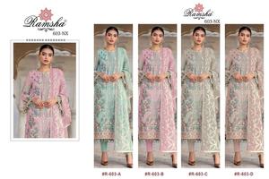 Traje Pakistaní de Último Diseño en Georgette y Santoon para Festividades, Salwar Kameez de la India - Product Image 6