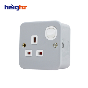 IP55 Waterproof Single Electric Switch <strong>Socket</strong> Box <strong>13A</strong> Metal Clad Wall <strong>Socket</strong> <strong>UK</strong>/EU/CN Plug Standard - Product Image 2