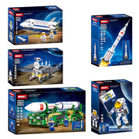 Woma 0823 Serie Espacial, Cohete Portador Lunar Jade Rabbit, Bloques de Construcción de Astronauta, Escala 1:1, Juguete de Plástico de 40 Piezas para Todas las Edades