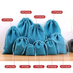 Sac à bijoux en velours exquis avec logo personnalisé, pochette à cordon, petit sac de rangement, sacs d'emballage pour bijoux - Product Image 2