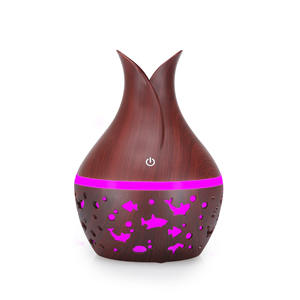 Difusor de aroma con textura de madera YX188XDJCEVY, humidificador USB de 300 ml para el hogar y el dormitorio con luz de siete colores - Product Image 3