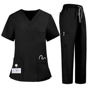 <b>Machine</b> Wash Modern Fit V-Neck Scrub Top with Slight <b>Stretch</b> Semi Slim Fit for Nurses in Hospitals - Product Image 2