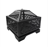 Brasero d'extérieur rond multifonctionnel détachable et assemblable, grand modèle, avec couvercle en maille, table brasero à bois