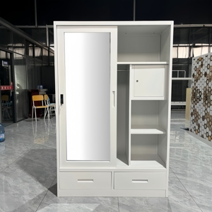 Nhà Máy Mới Hiện Đại Kim Loại Tủ Quần Áo Tủ Quần Áo 2 Cửa Trượt Bền Đồ Nội Thất Phòng Ngủ Cho Khách Sạn Nhà Giảm Giá Giá Rẻ In Ấn - Product Image 4
